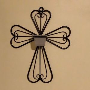 PartyLite Rod Iron Cross votive holder